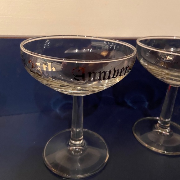 25th Anniversary Toasting Champagne Glasses-Set/2 - Picture 2 of 5